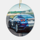 青いレースカー セラミックオーナメント (左)