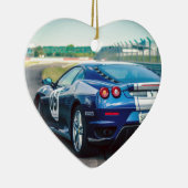 青いレースカー セラミックオーナメント (右)