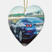 青いレースカー セラミックオーナメント (左)