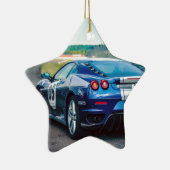 青いレースカー セラミックオーナメント (右)