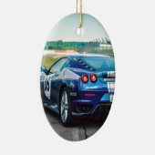 青いレースカー セラミックオーナメント (右)