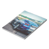 青いレースカー ノートパッド (回転)