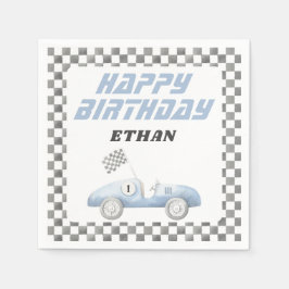 青いレースカー ファストワン 男の子 誕生日 スタンダードカクテルナプキン