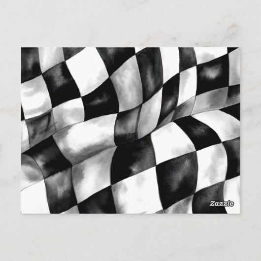 青いレースカー ファーストワン 1歳の誕生日パーティー招待状 ポストカード (裏面)