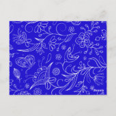 青いロイヤルリングイスラム教ムスリム婚約 ポストカード (裏面)