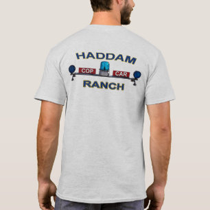 青いロゴのHCCRの灰色のTシャツ Tシャツ