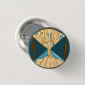 青いロゴボタン 缶バッジ (正面&裏面)