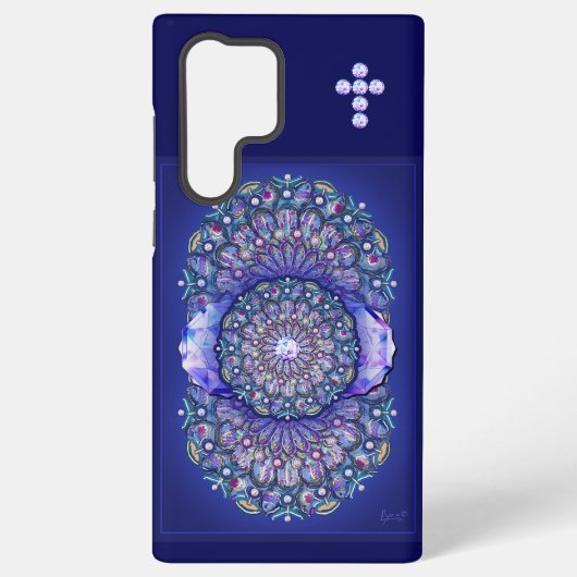 青いロゼット SAMSUNG GALAXYケース (裏面)