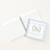 青いロッキングホースかわいい男の赤ちゃんシャワーゲストブック ノートブック (内部)