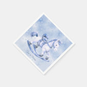 青いロッキングホースナプキン スタンダードカクテルナプキン (角)