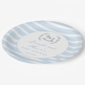 青いロッキングホースボヘミアン男の赤ちゃんシャワー ペーパープレート (アングル)