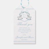 青いロッキングホースboho男の赤ちゃんシャワー感謝していユー ギフトタグ (正面)