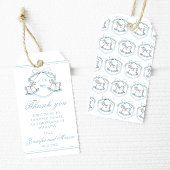 青いロッキングホースboho男の赤ちゃんシャワー感謝していユー ギフトタグ