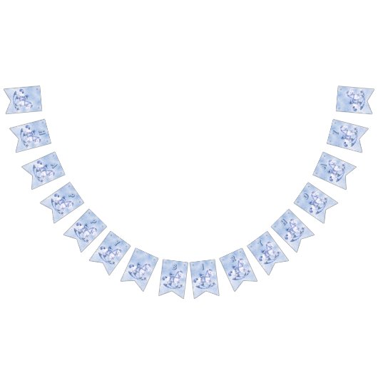 青いロッキング馬のバンティング旗 バンティングフラッグ (全)