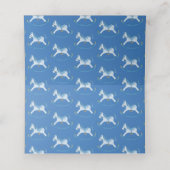 青いロッキング馬の水彩画 プレイスカード (内部開封)