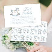 青いロッキング馬の男の赤ちゃん エンクロージャーカード