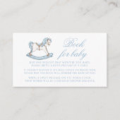 青いロッキング馬の男の赤ちゃん エンクロージャーカード (正面)