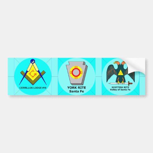 青いロッジ、ヨークの儀式、スコットランドの儀式 バンパーステッカー (正面)