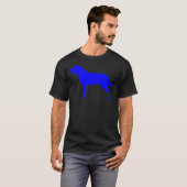 青いロットワイラーシルエット Tシャツ (正面フル)