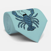 青いロブスターのタイ ネクタイ (ロール)