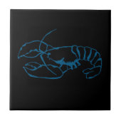 青いロブスターの海の動物のシンプルなアウトライン画 タイル (正面)