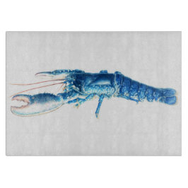 青いロブスターの芸術のガラスまな板 カッティングボード