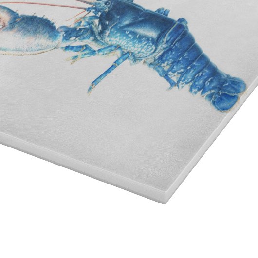 青いロブスターの芸術のガラスまな板 カッティングボード (角)
