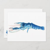 青いロブスターの芸術の水彩画の郵便はがき ポストカード (正面/裏面)