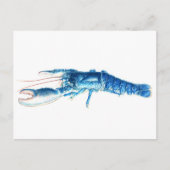 青いロブスターの芸術の水彩画の郵便はがき ポストカード (正面)