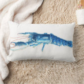 青いロブスターの芸術の製材枕 ランバークッション (ブランケット)