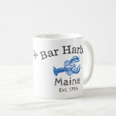 青いロブスターの"バー港のメイン"のコーヒー・マグ コーヒーマグカップ (正面右)