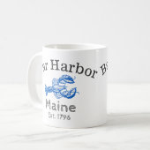 青いロブスターの"バー港のメイン"のコーヒー・マグ コーヒーマグカップ (正面左)