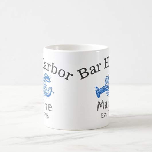 青いロブスターの"バー港のメイン"のコーヒー・マグ コーヒーマグカップ (中央)