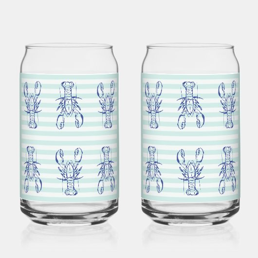 青いロブスター ガラス缶 (正面)