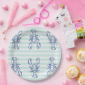 青いロブスター ペーパープレート (パーティー)