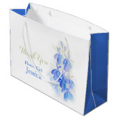 青いロベリアによっては白く青い好意のギフトバッグが開花します ラージペーパーバッグ (裏面アングル)