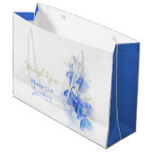 青いロベリアによっては白く青い好意のギフトバッグが開花します ラージペーパーバッグ (正面アングル)