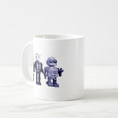 青いロボットマグ コーヒーマグカップ (正面左)
