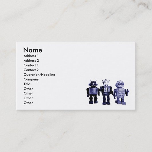 青いロボット名刺 名刺 (正面)