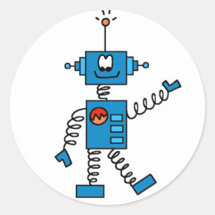 青いロボット ラウンドシール