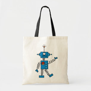 青いロボットTシャツおよびギフト トートバッグ