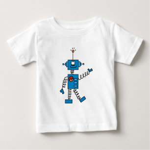 青いロボットTシャツおよびギフト ベビーTシャツ