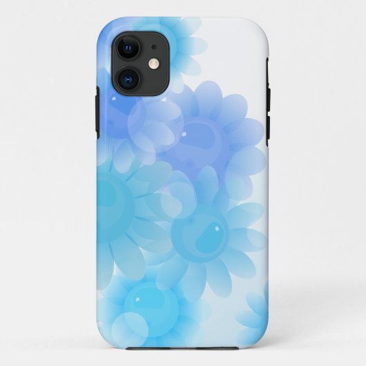 青いロマンチックなヴィンテージの花 Case-Mate iPhoneケース (裏面)