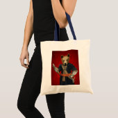 青いローブにクマ3 トートバッグ (正面(商品))