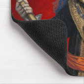 青いローブにクマ3 マウスパッド (コーナー)