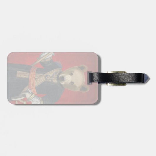 青いローブにクマ3 ラゲッジタグ (裏面横)