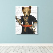 青いローブをまとったクマ キャンバスプリント (インサイチュ (ウッドフロア))