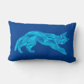 青いローポリ拡張猫 ランバークッション (裏面)