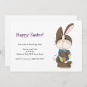 青いワイシャツのイースターのウサギ シーズンカード (正面/裏面)