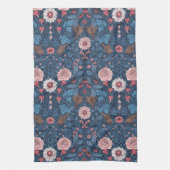 青いワイルドガーデン キッチンタオル (縦)